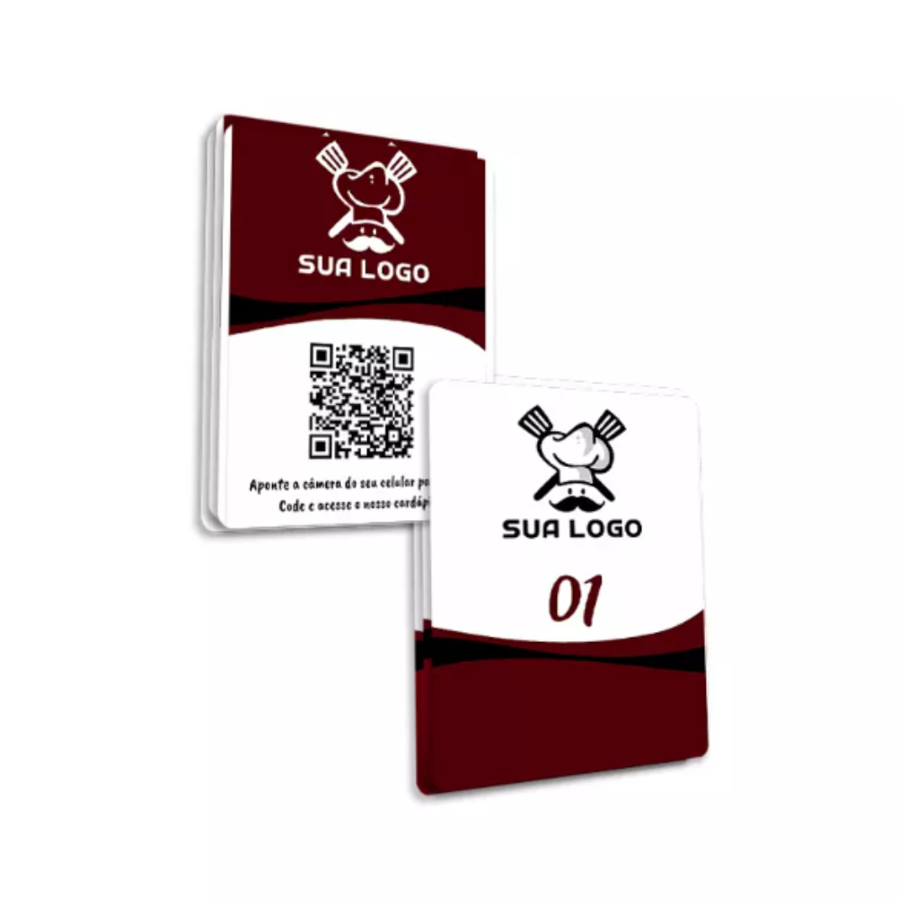 Comanda em PVC 2mm Adesivado - com Laminação Protetora - Tamanho 7x10cm