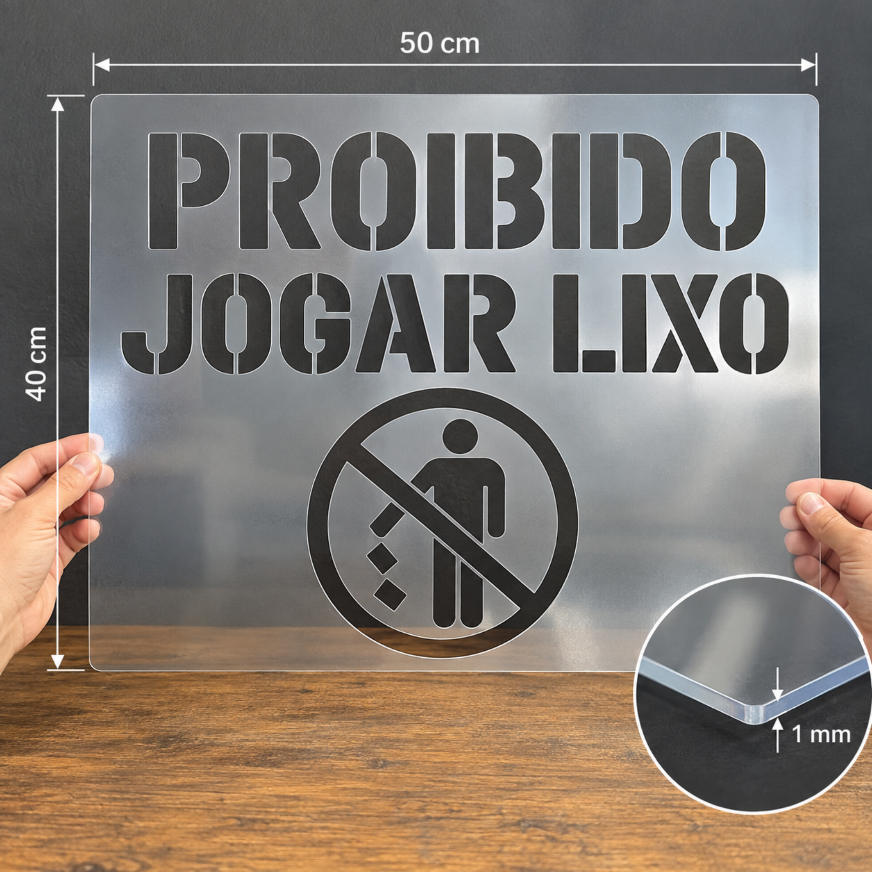 molde stencil para pintura proiido jogar lixo