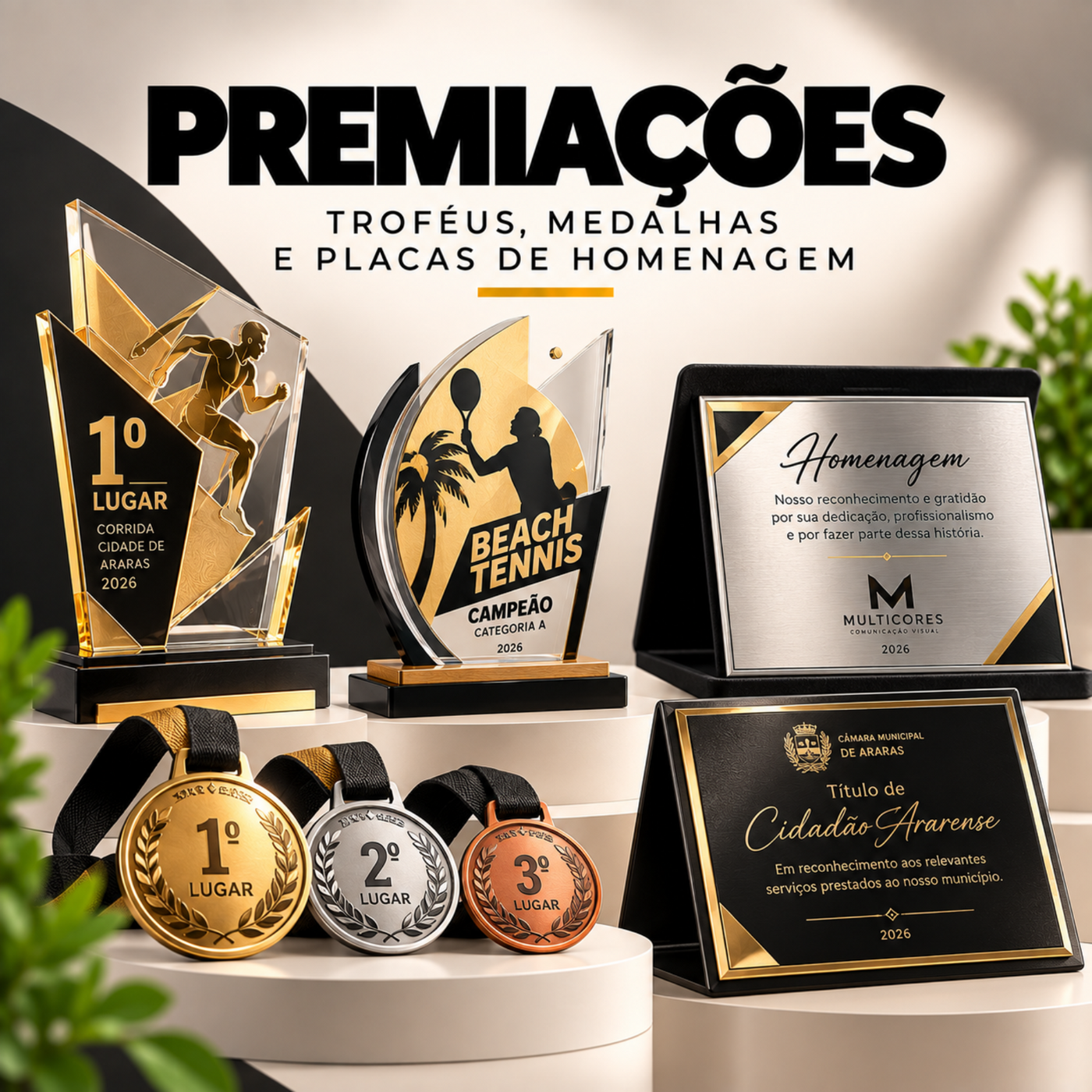 premiações personalizadas _ troféus e medalhas em acrilico e mdf _ placas de homenagem em inox