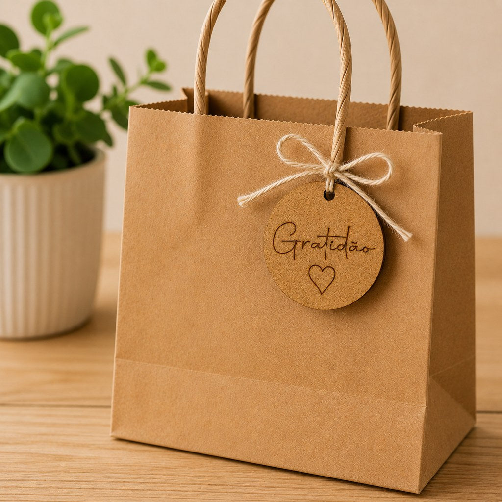 Chaveiro / Tag - Gratidão - em MDF Gravado a Laser