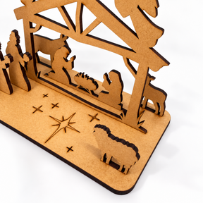 Presépio de Natal em MDF – Enfeite Natalino Decorativo