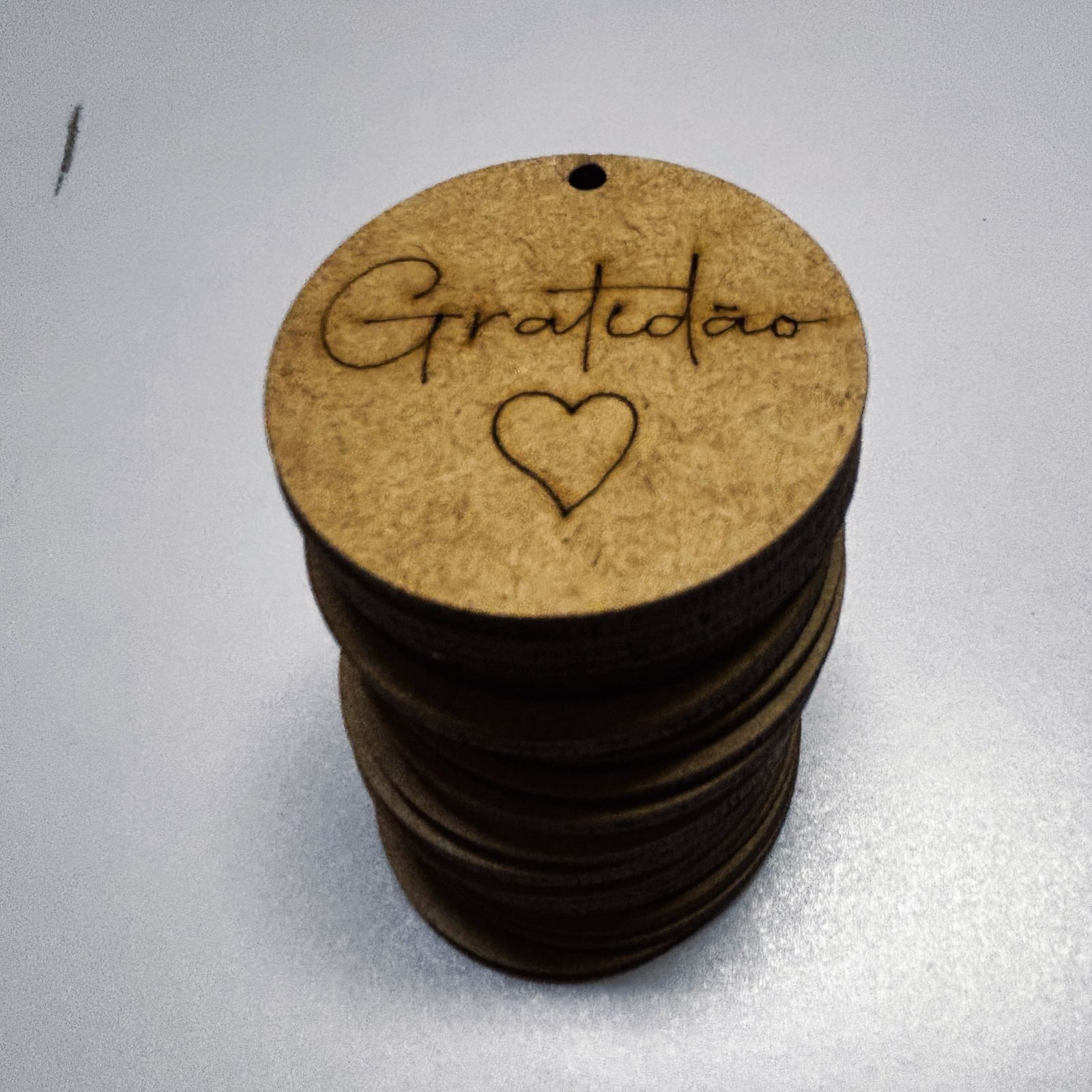 Chaveiro / Tag - Gratidão - em MDF Gravado a Laser