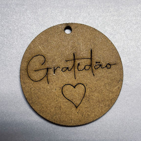 Chaveiro / Tag - Gratidão - em MDF Gravado a Laser