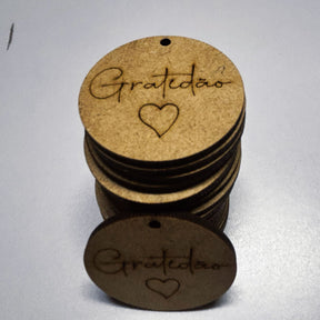 Chaveiro / Tag - Gratidão - em MDF Gravado a Laser