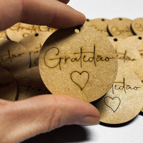 Chaveiro / Tag - Gratidão - em MDF Gravado a Laser