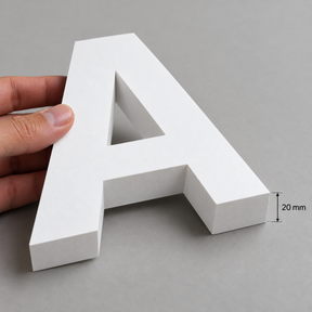 letra em pvc expandido com 20mm de espessura para fachadas