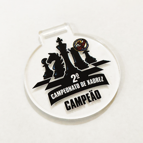 medalha em acrilico com adesivo dtf uv personalização de brindes multicores comunicação visual araras