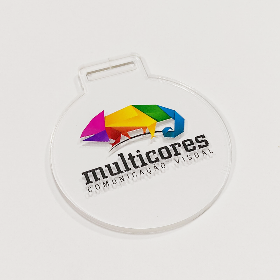 Medalha de Acrílico Personalizada com Adesivo DTF UV