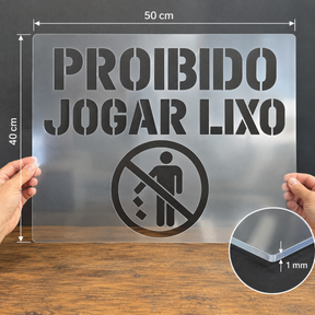 molde stencil para pintura proiido jogar lixo