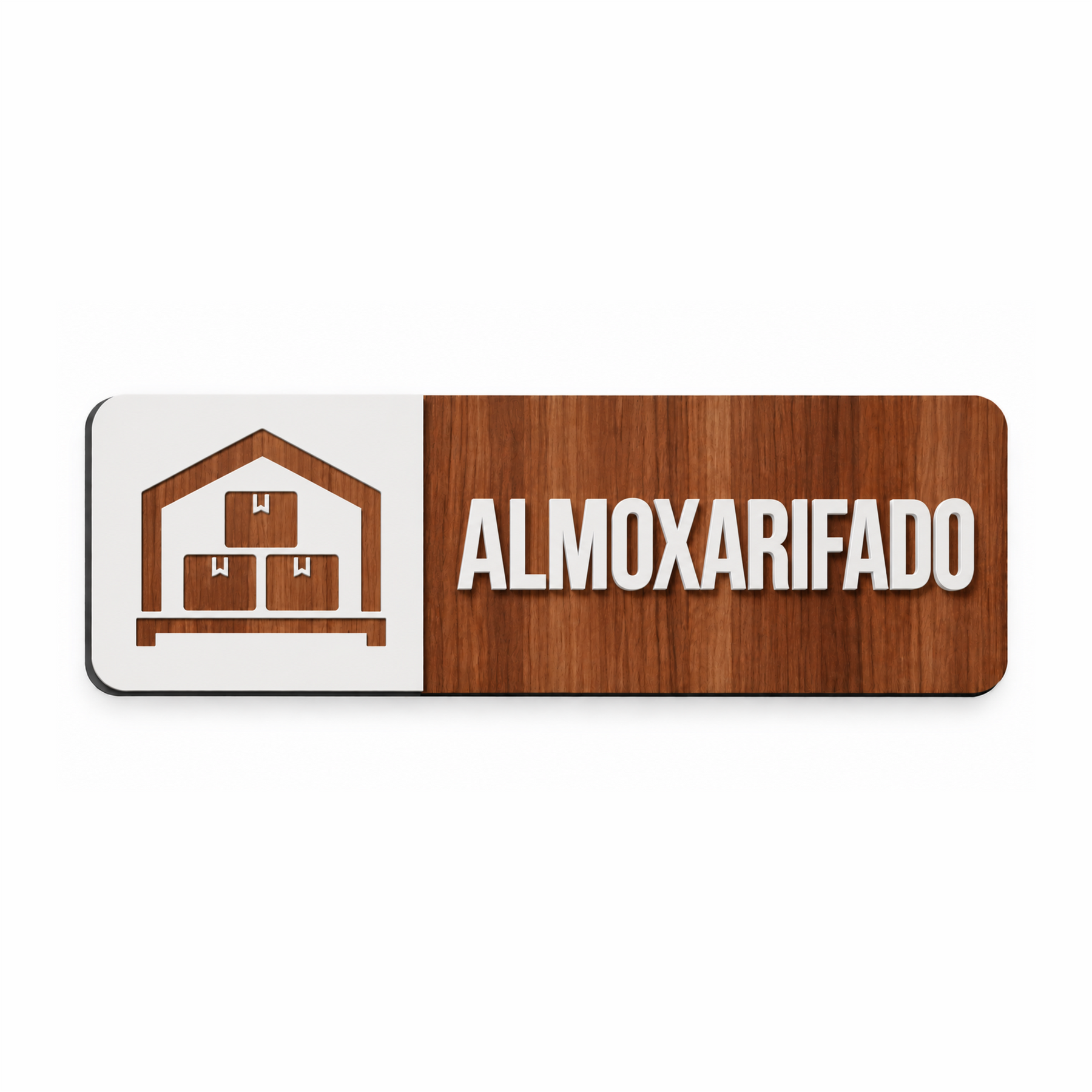 placa de identificação de salas - almoxarifado