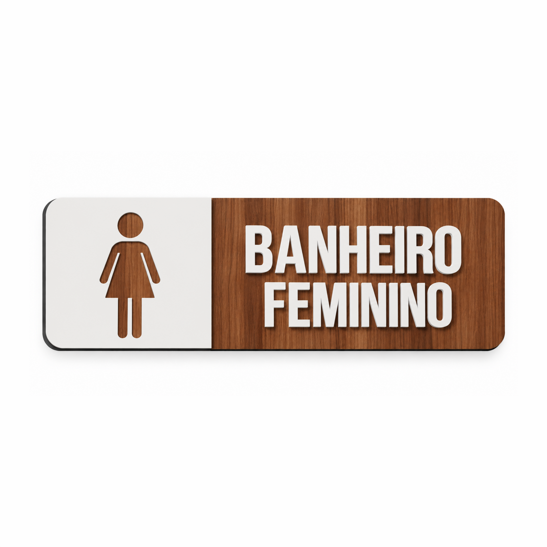 placa de identificação de salas - banheiro feminino