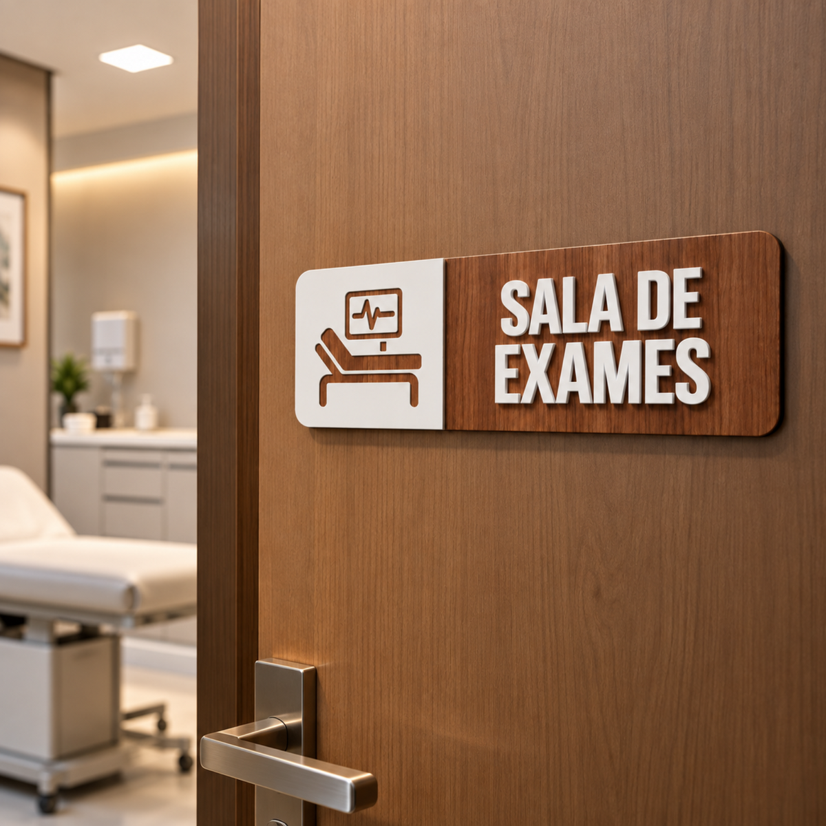 placa de identificação de salas - sala de exames