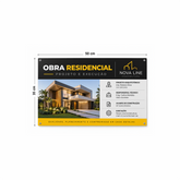 placa para identificação de obras tamanho 50x35cm