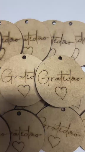 Chaveiro / Tag - Gratidão - em MDF Gravado a Laser