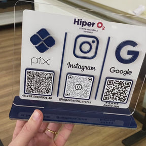 placa pix para balcão de atendimento personalizada com logotipo em acrilico