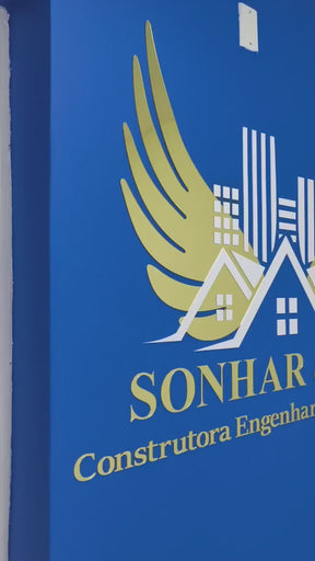 logotipo _ letras em acrilico dourado espelhado para recepção