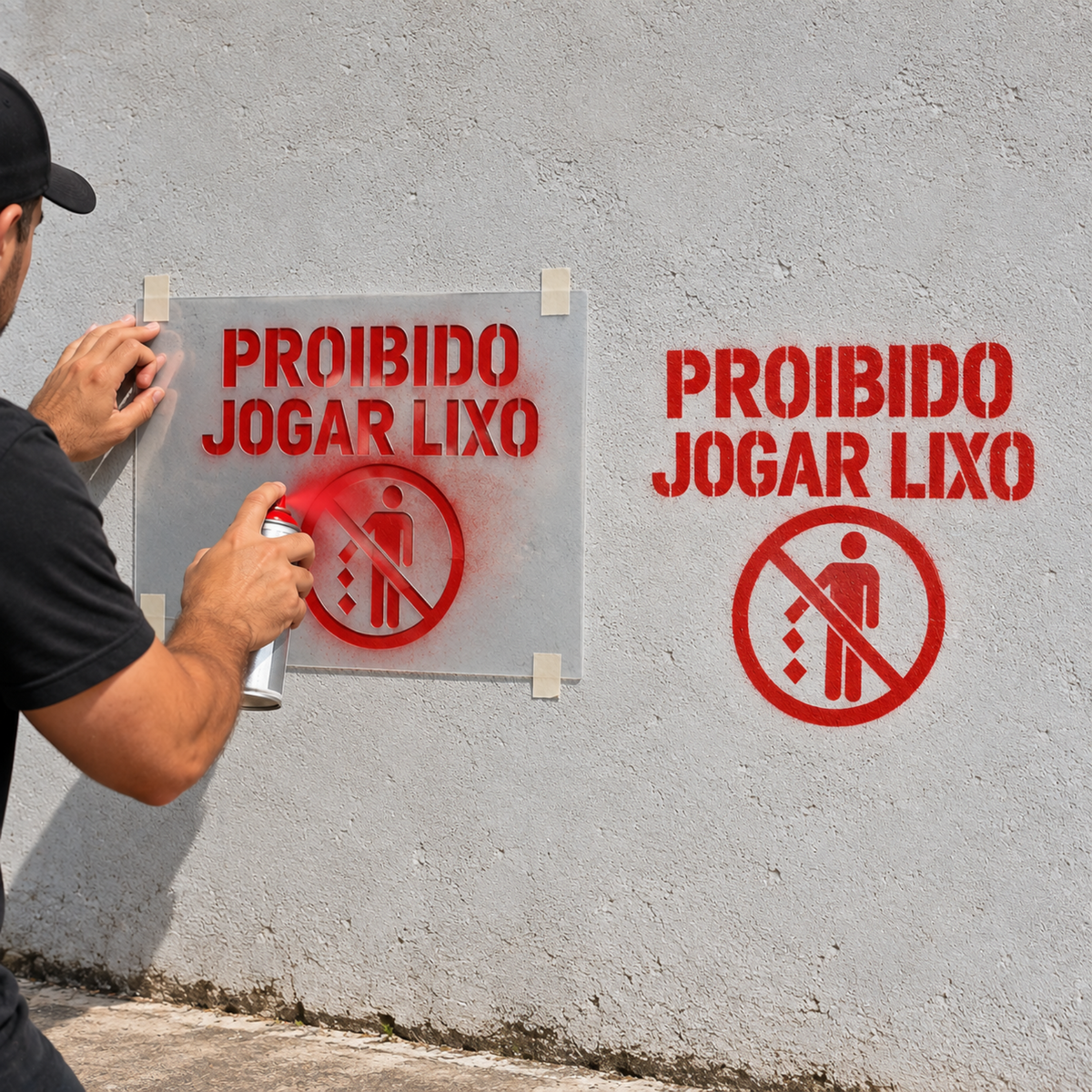 molde para pintura stencil proibido jogar lixo