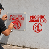 molde para pintura stencil proibido jogar lixo